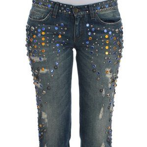 Dolce and Gabbana Crystal Embellished Jeans